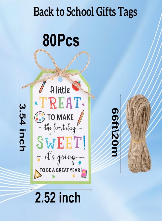 Vanlovemac Back to School Gifts Tags, 80PCS First Day of Kindergarten Gift Tag with String Attached, Welcome Back to School for Students, Teachers & Staffs, Sweet Decorations for 1st 5th 8th &12th Grade - Image 3